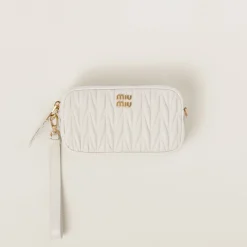 White Matelassé Nappa Leather Pouch | Miu Miu