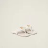 White Matelassé Nappa Leather Thong Sandals | Miu Miu