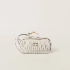 White Matelassé Nappa Leather Shoulder Bag | Miu Miu