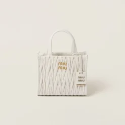White Matelassé Nappa Leather Handbag | Miu Miu