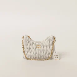 White Matelassé Nappa Leather Shoulder Bag | Miu Miu