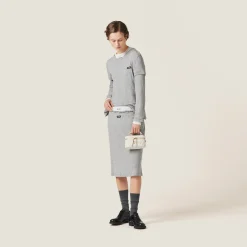 White Matelassé Nappa Leather Shoulder Bag | Miu Miu