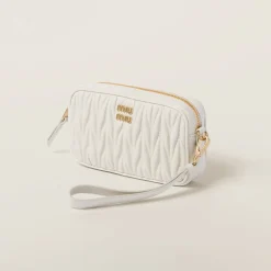 White Matelassé Nappa Leather Pouch | Miu Miu