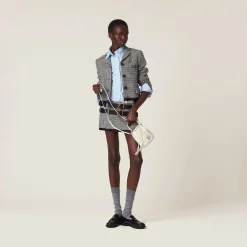 White Matelassé Nappa Leather Bucket Bag | Miu Miu