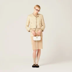 White Matelassé Nappa Leather Shoulder Bag | Miu Miu