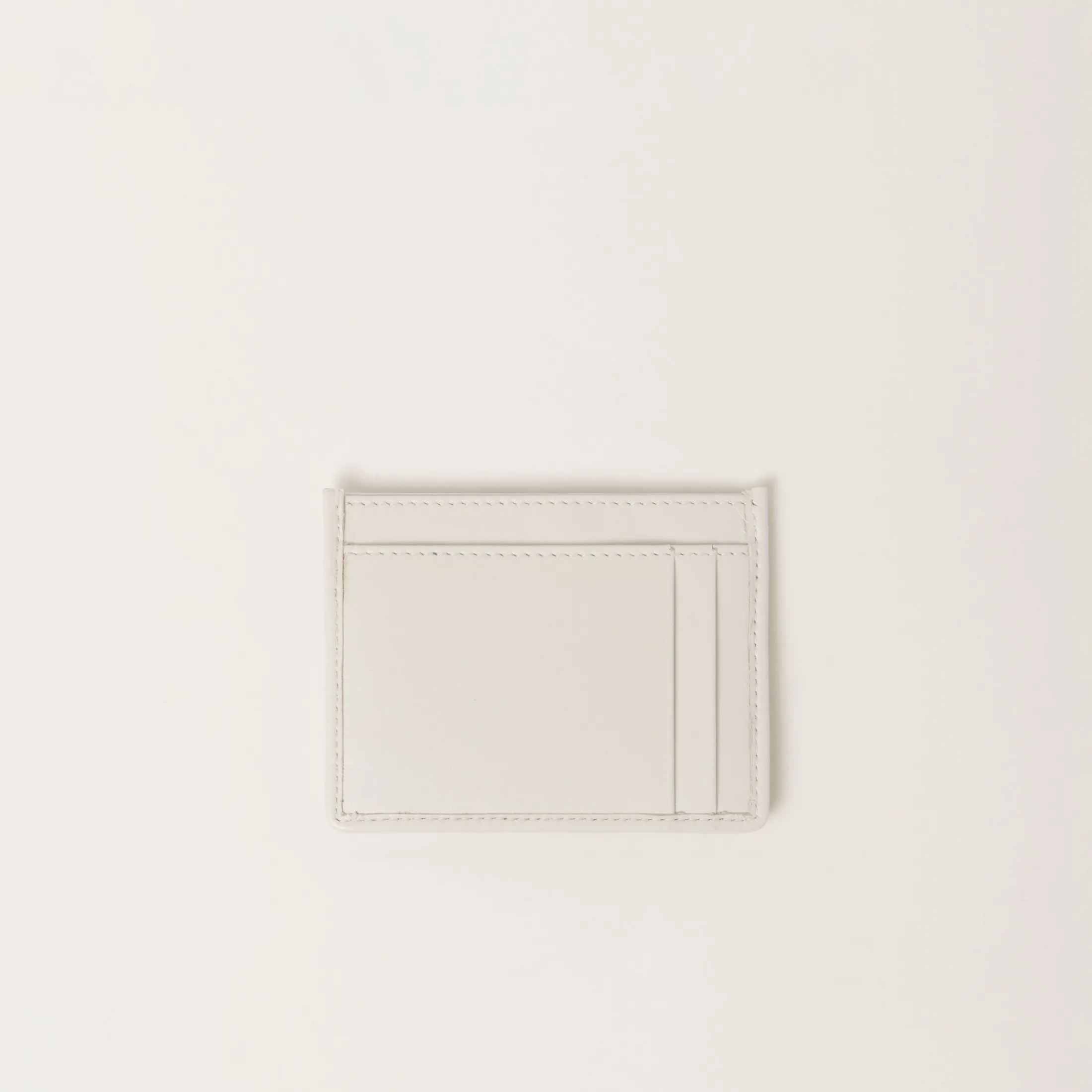 White Matelassé Nappa Leather Card Holder | Miu Miu