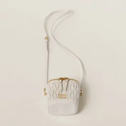 White Matelassé Nappa Leather Micro Bag | Miu Miu