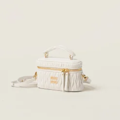 White Matelassé Nappa Leather Shoulder Bag | Miu Miu