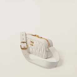 White Matelassé Nappa Leather Shoulder Bag | Miu Miu