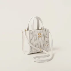 White Matelassé Nappa Leather Handbag | Miu Miu