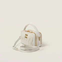 White Matelassé Nappa Leather Shoulder Bag | Miu Miu
