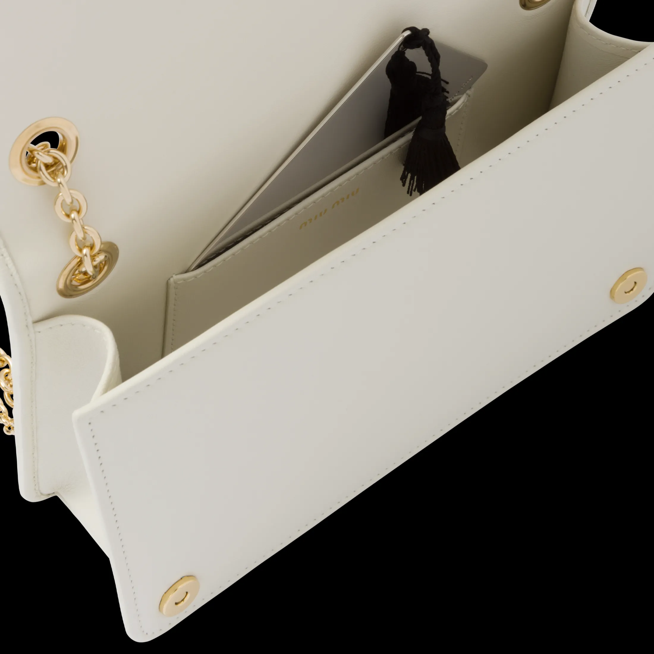 White Matelassé Nappa Leather Mini-bag | Miu Miu