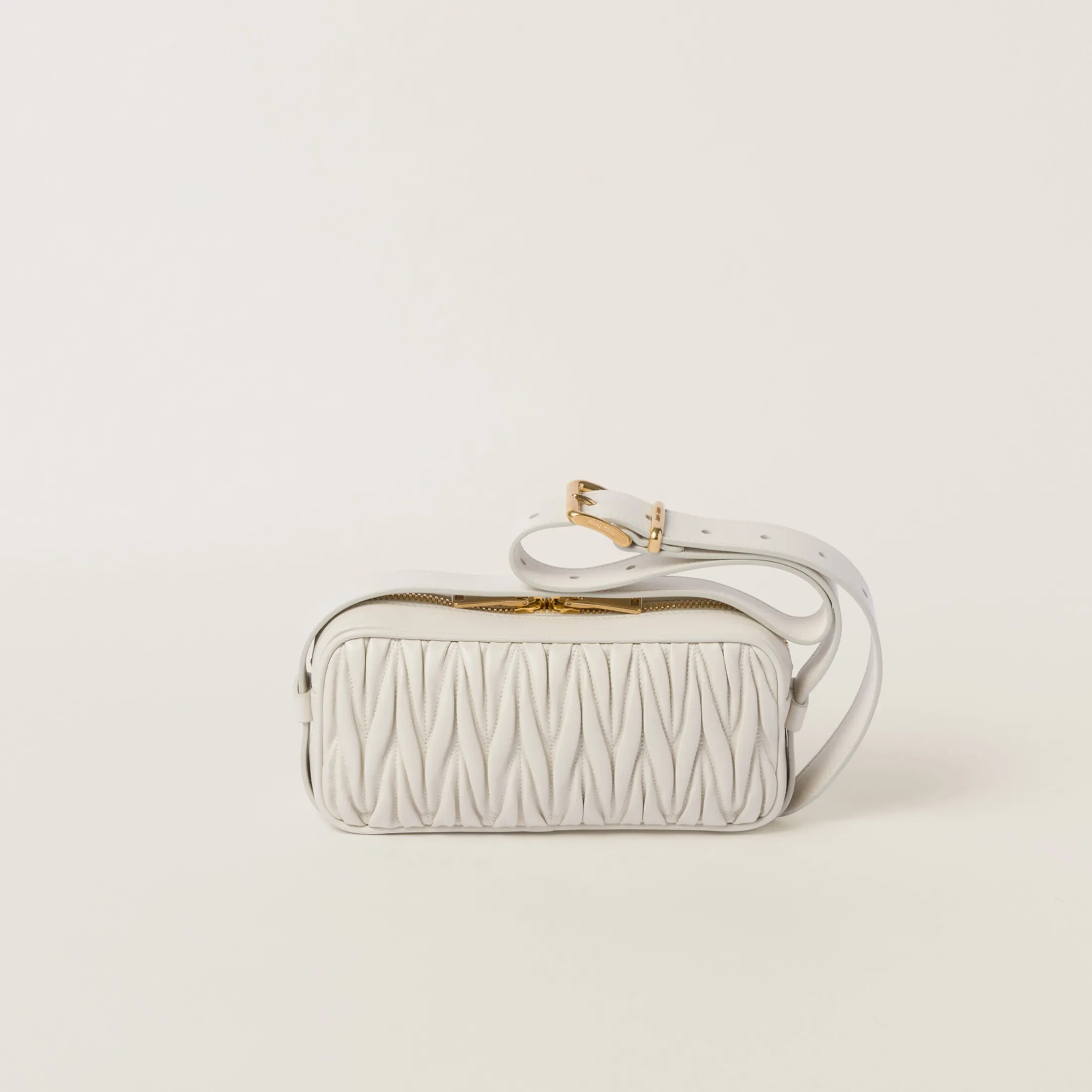 White Matelassé Nappa Leather Shoulder Bag | Miu Miu