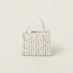 White Matelassé Nappa Leather Handbag | Miu Miu