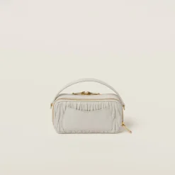 White Matelassé Nappa Leather Shoulder Bag | Miu Miu