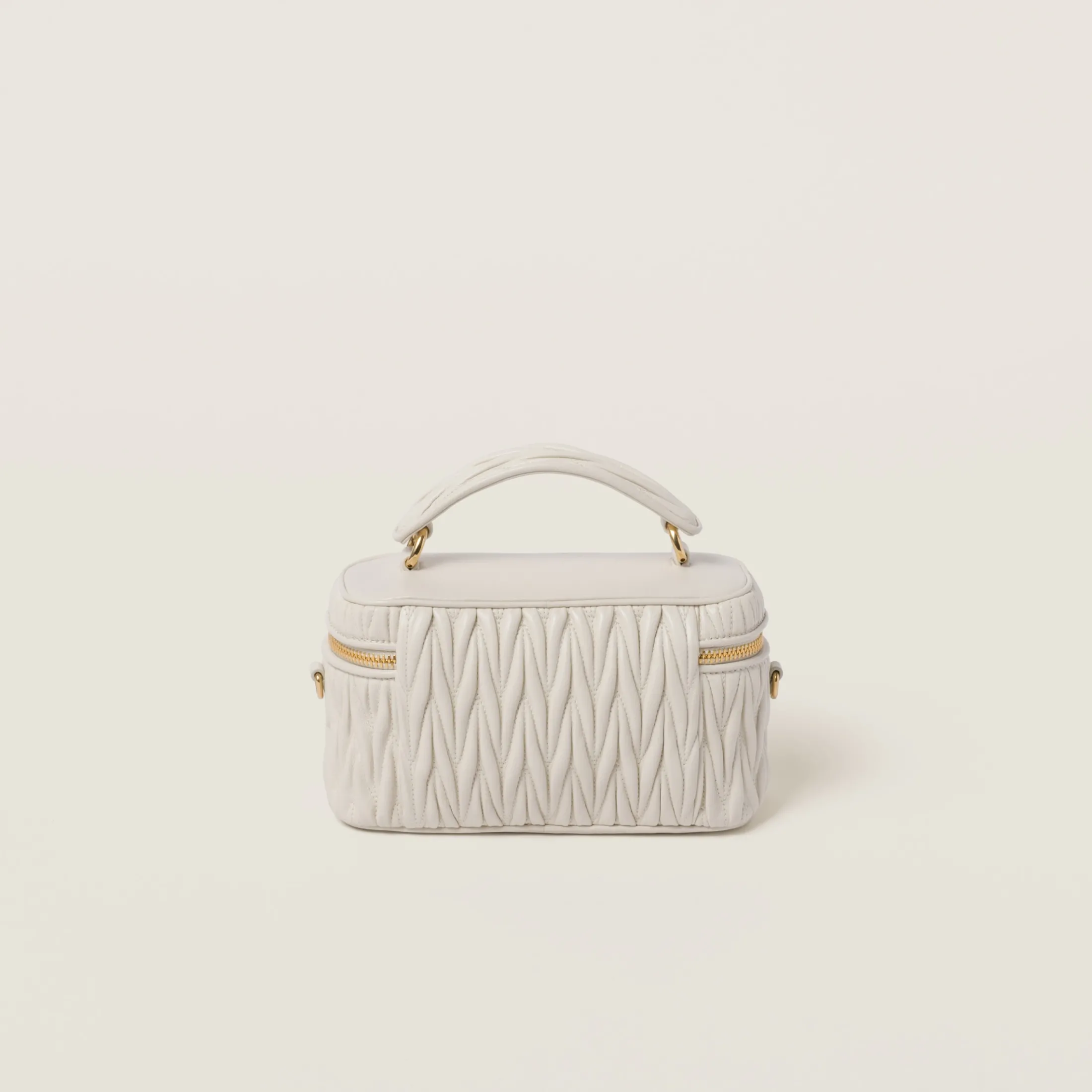 White Matelassé Nappa Leather Shoulder Bag | Miu Miu