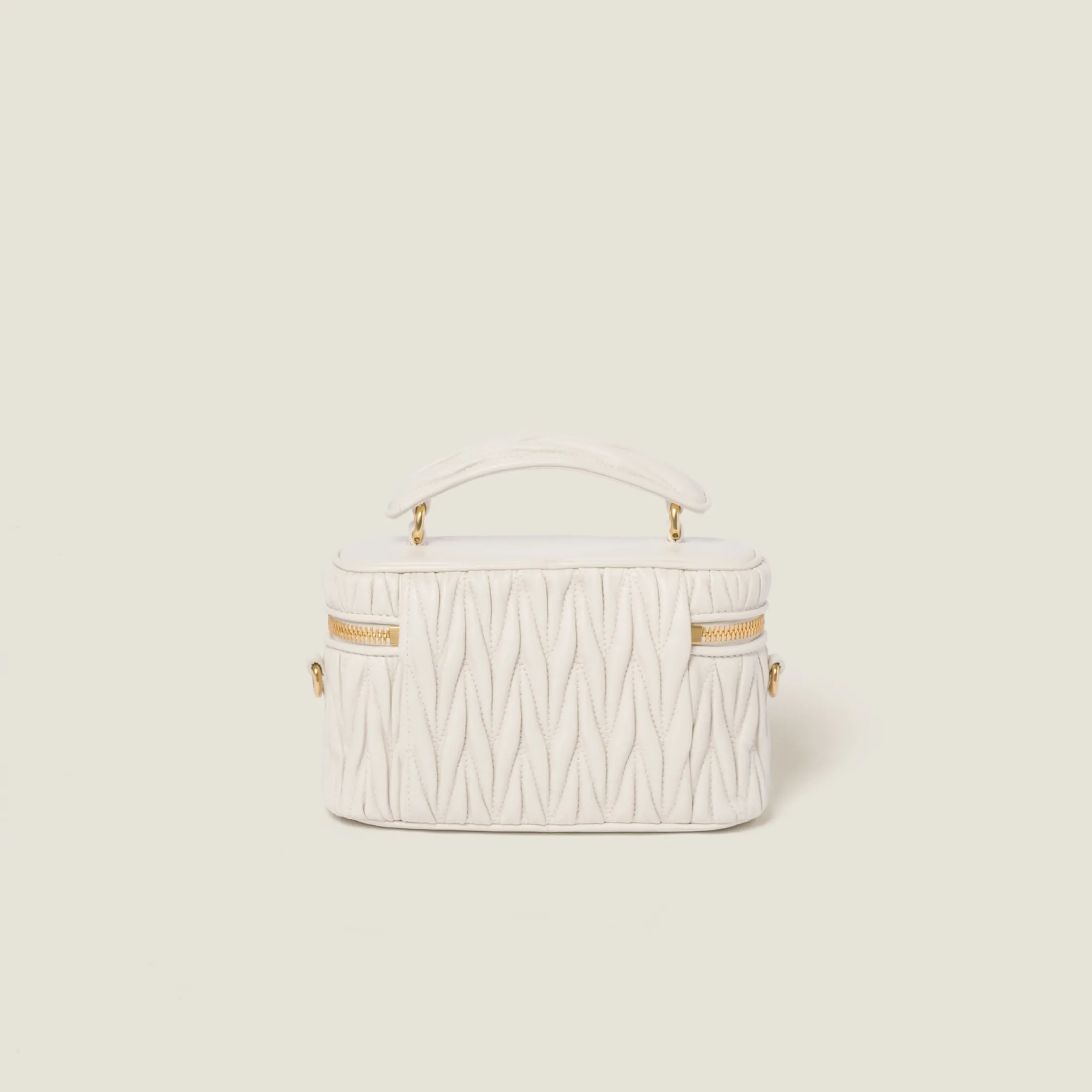 White Matelassé Nappa Leather Shoulder Bag | Miu Miu