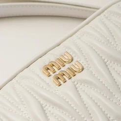 White Matelassé Nappa Leather Pouch | Miu Miu