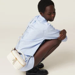 White Matelassé Nappa Leather Shoulder Bag | Miu Miu