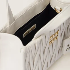 White Matelassé Nappa Leather Handbag | Miu Miu