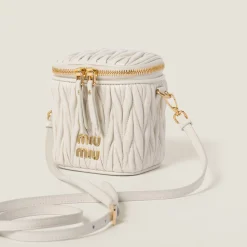 White Matelassé Nappa Leather Micro Bag | Miu Miu