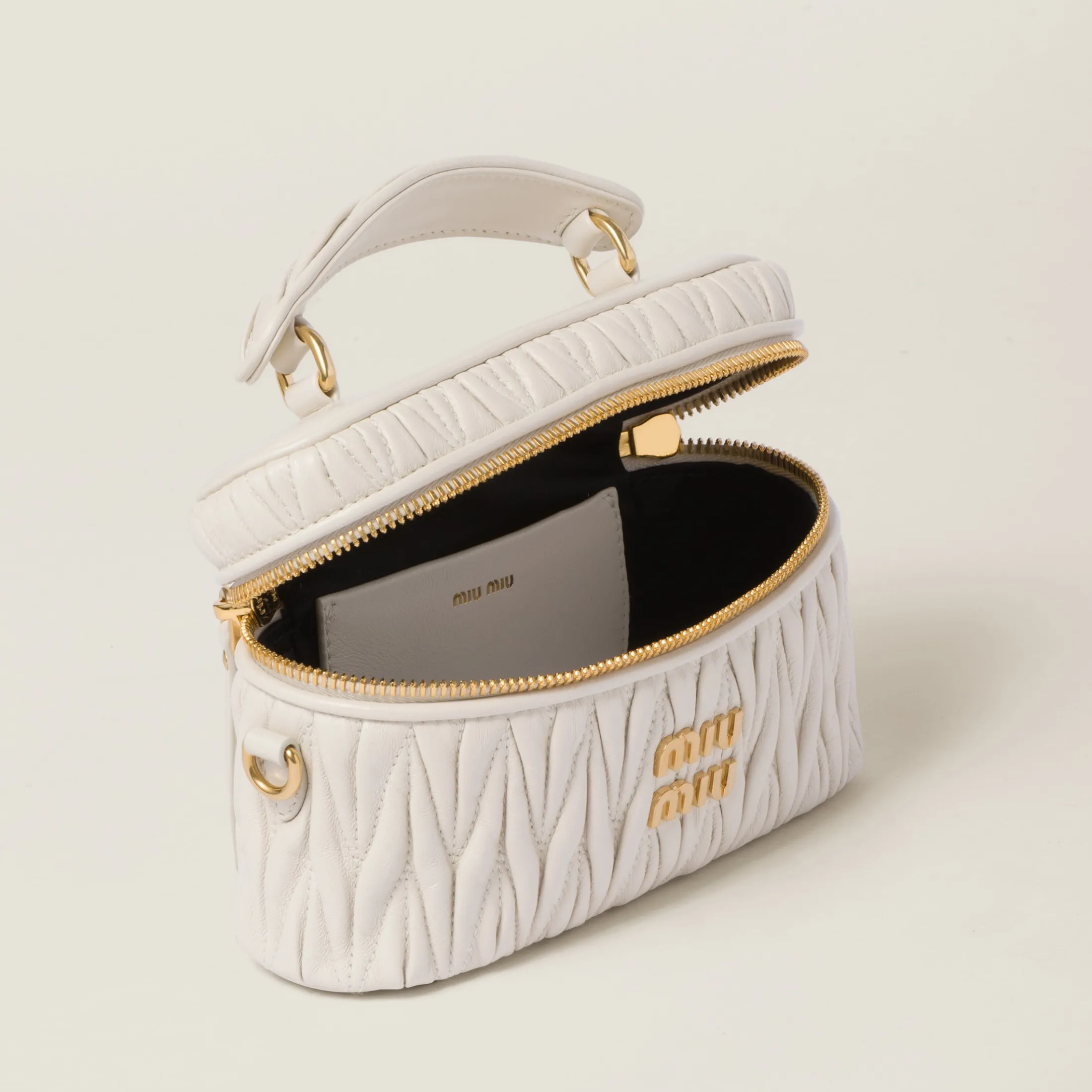 White Matelassé Nappa Leather Shoulder Bag | Miu Miu