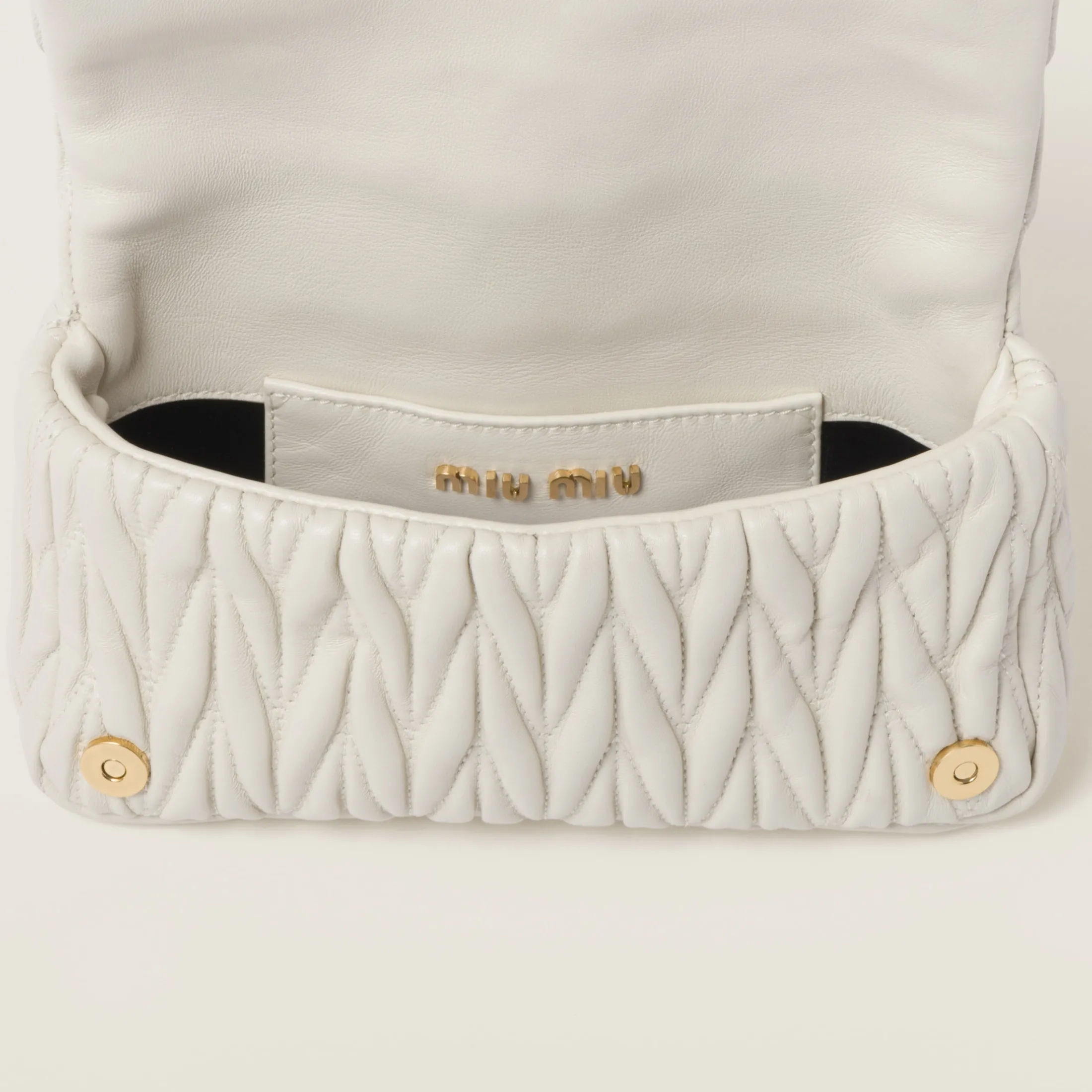 White Matelassé Nappa Leather Mini-bag | Miu Miu