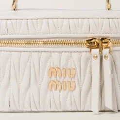 White Matelassé Nappa Leather Shoulder Bag | Miu Miu