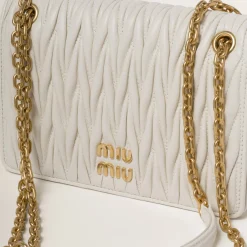White Matelassé Nappa Leather Mini-bag | Miu Miu