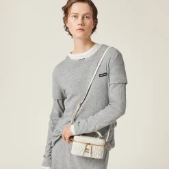 White Matelassé Nappa Leather Shoulder Bag | Miu Miu