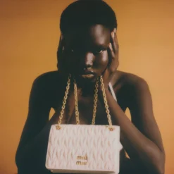White Matelassé Nappa Leather Mini-bag | Miu Miu