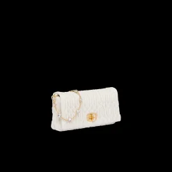 White Miu Crystal Cloqué Nappa Leather Bag | Miu Miu