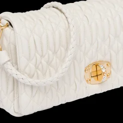 White Miu Crystal Cloqué Nappa Leather Bag | Miu Miu