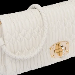 White Miu Miu Iconic Crystal Cloqué Nappa Leather Bag | Miu Miu