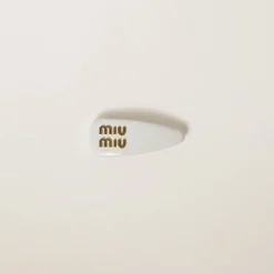 White Patent Leather Hair Clip | Miu Miu