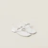 White Patent Leather Thong Sandals | Miu Miu