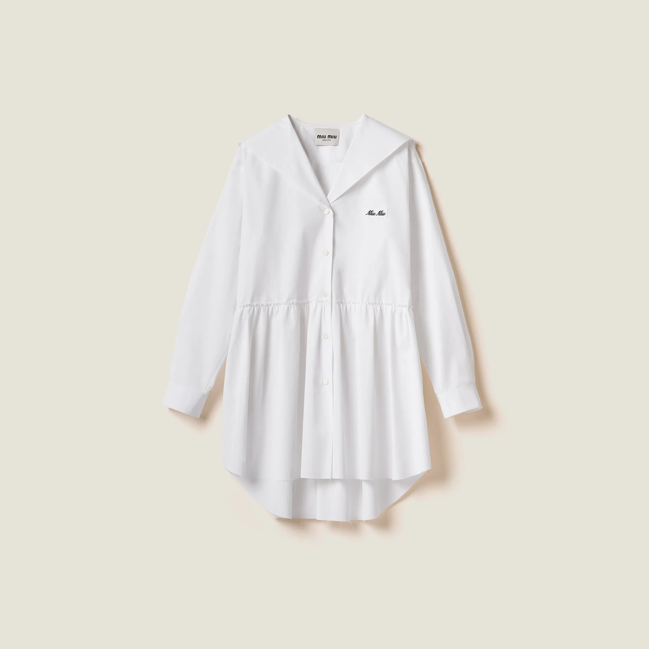 White Poplin Dress | Miu Miu