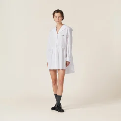 White Poplin Dress | Miu Miu