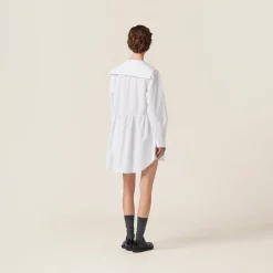 White Poplin Dress | Miu Miu