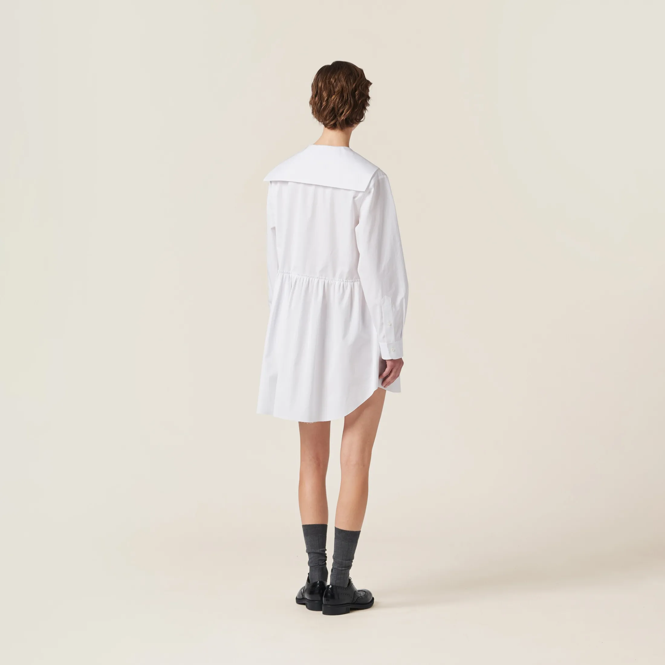 White Poplin Dress | Miu Miu