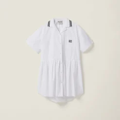 White Poplin Mini-dress | Miu Miu