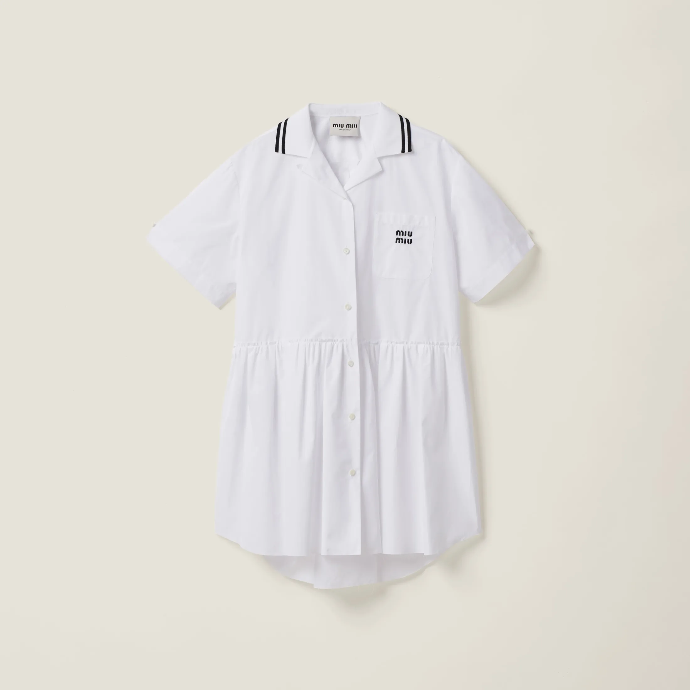 White Poplin Mini-dress | Miu Miu