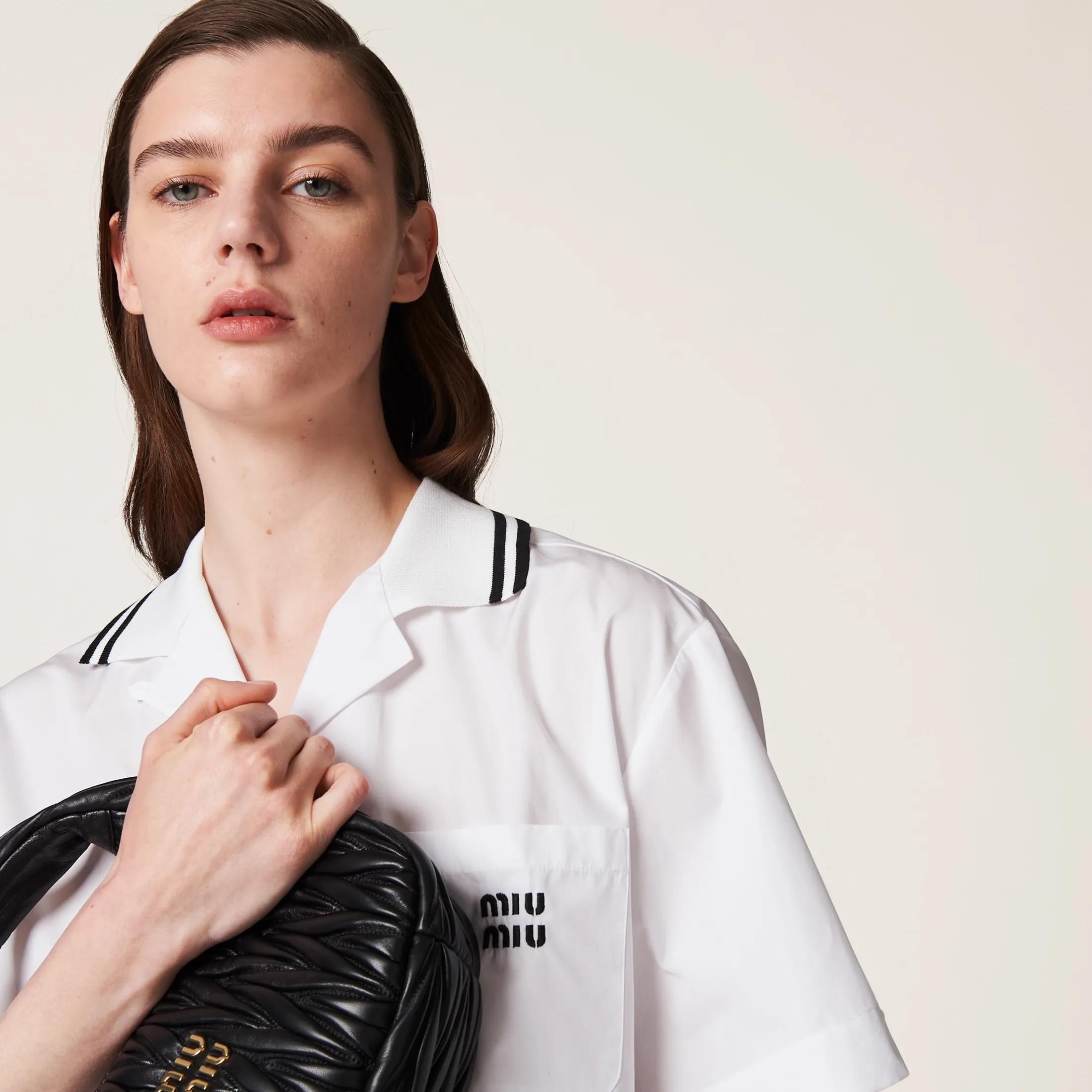 White Poplin Mini-dress | Miu Miu