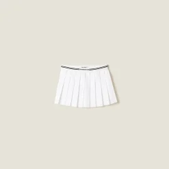 White Poplin Miniskirt | Miu Miu