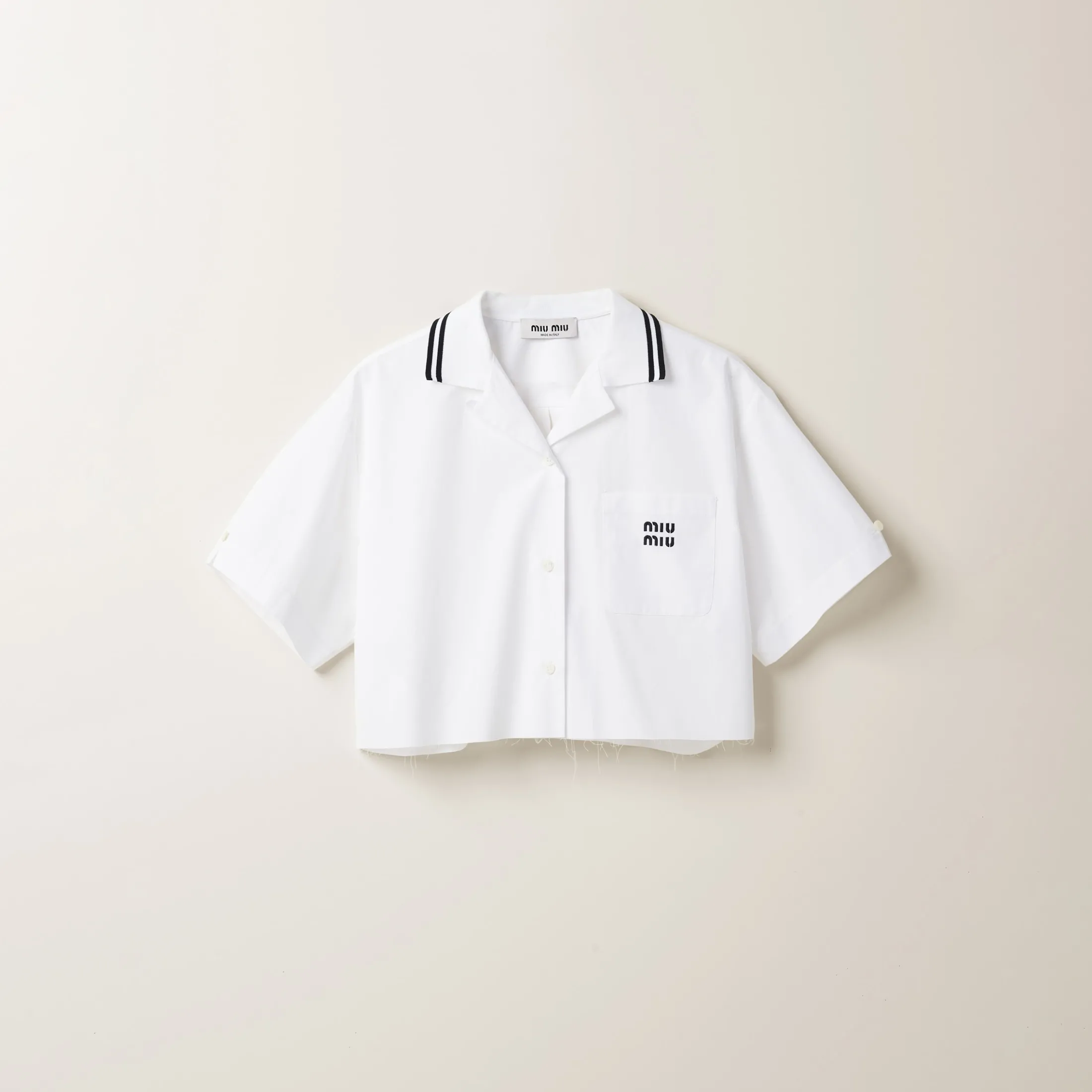 White Poplin Shirt | Miu Miu