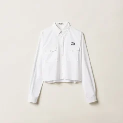 White Poplin Shirt | Miu Miu