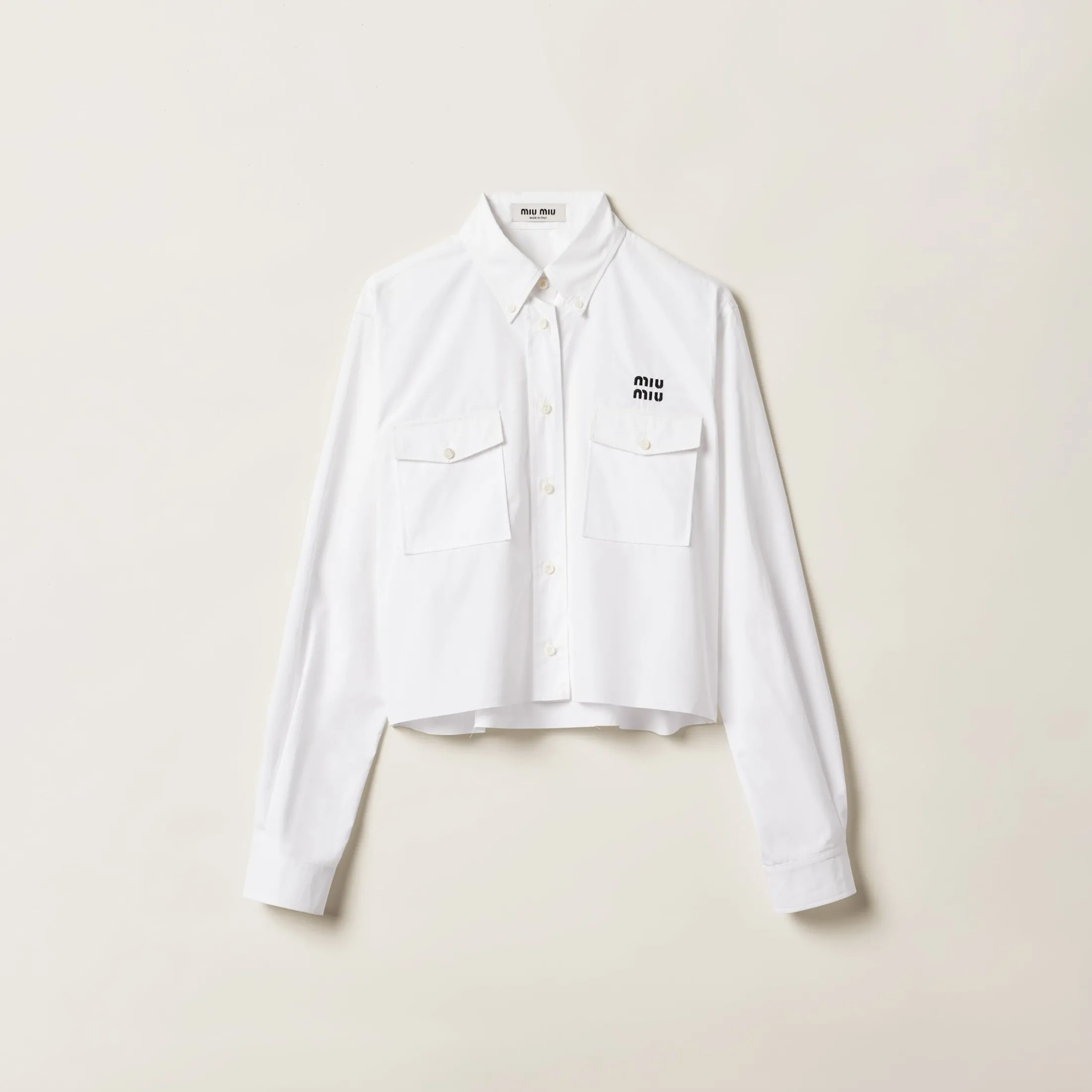 White Poplin Shirt | Miu Miu