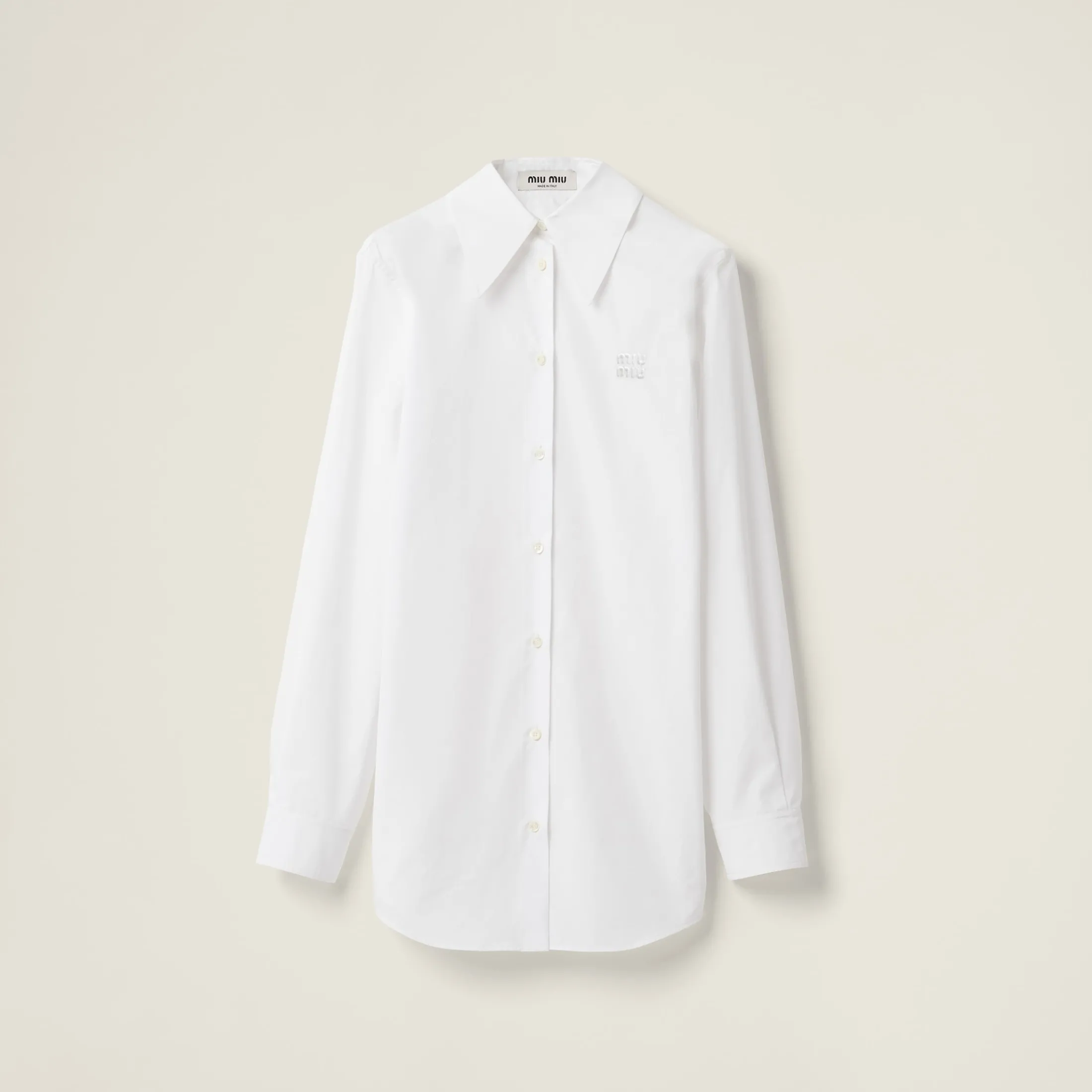 White Poplin Shirt | Miu Miu