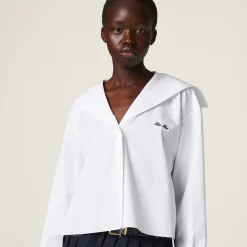 White Poplin Shirt | Miu Miu