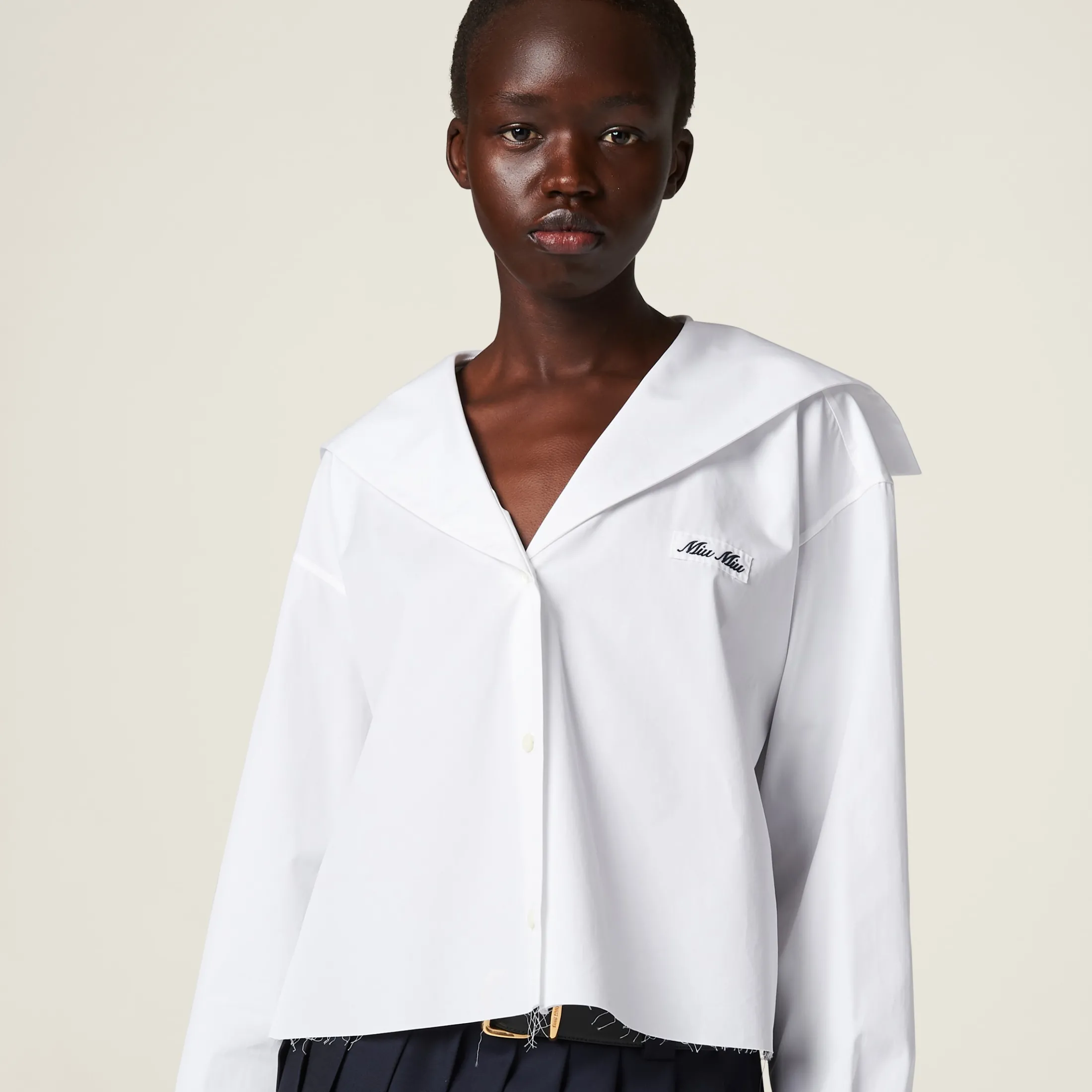 White Poplin Shirt | Miu Miu